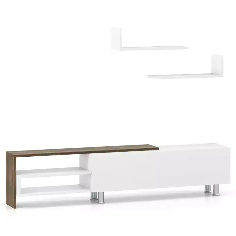 Meuble TV en bois Meuble de divertissement 181,6 cm pour téléviseurs jusqu'à 80"