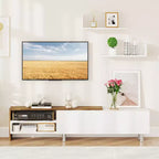 Meuble TV en bois Meuble de divertissement 181,6 cm pour téléviseurs jusqu'à 80"