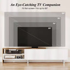 Meuble TV en bois Meuble de divertissement 181,6 cm pour téléviseurs jusqu'à 80"