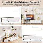 Meuble TV en bois Meuble de divertissement 181,6 cm pour téléviseurs jusqu'à 80"