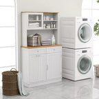 Meuble poubelle double basculant en bois avec huche