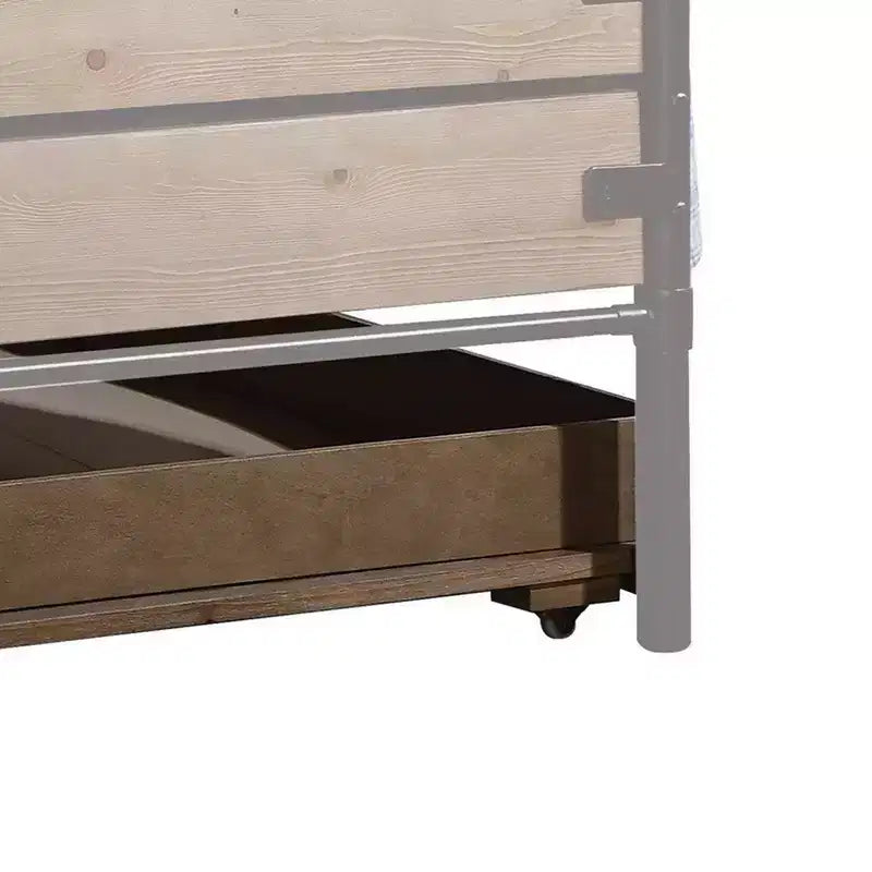 Lit gigogne double en bois avec roulettes
