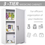 Armoire à pharmacie murale en acier à 3 niveaux