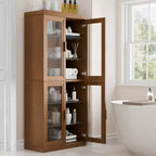 Enfilade Modulaire en Bois avec Charnières Réglables et Passe-câbles