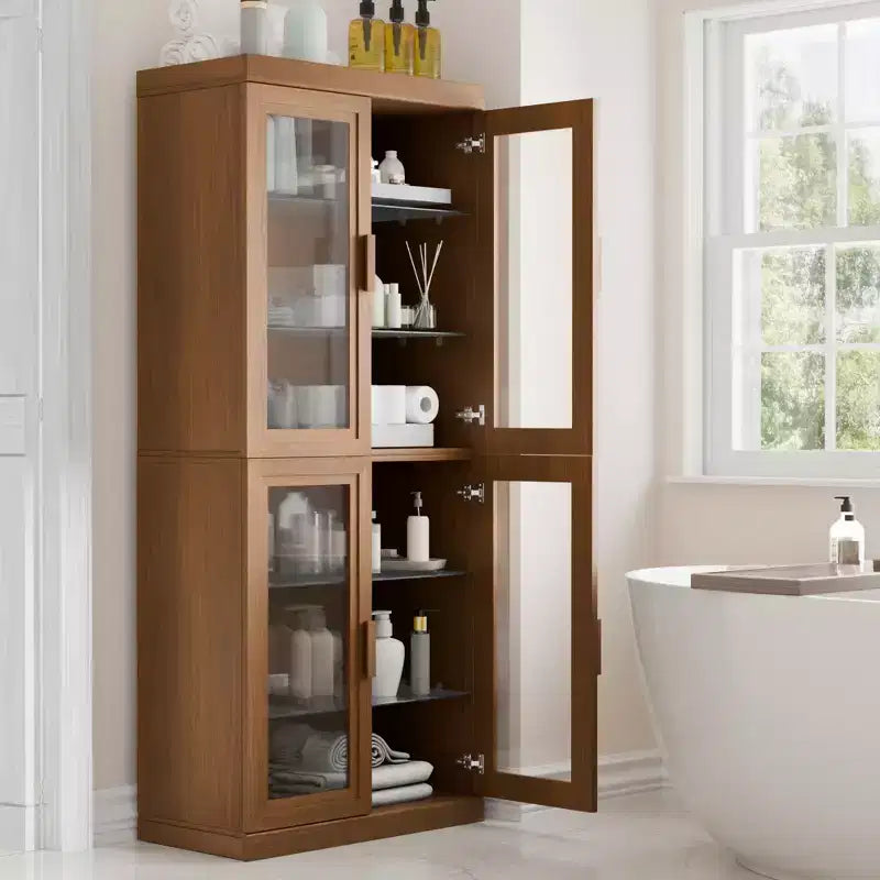 Enfilade Modulaire en Bois avec Charnières Réglables et Passe-câbles