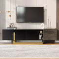 Meuble TV en bois avec tiroir et étagères réglables pour téléviseurs de 70 pouces