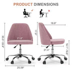 Fauteuil de bureau pivotant en tissu avec roulettes et support lombaire