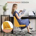 Fauteuil de bureau pivotant en tissu avec roulettes et support lombaire