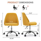 Fauteuil de bureau pivotant en tissu avec roulettes et support lombaire