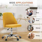 Fauteuil de bureau pivotant en tissu avec roulettes et support lombaire