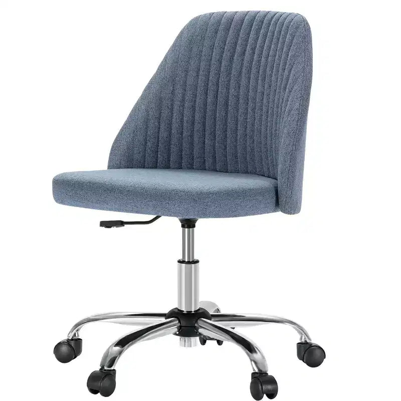 Fauteuil de bureau pivotant en tissu avec roulettes et support lombaire