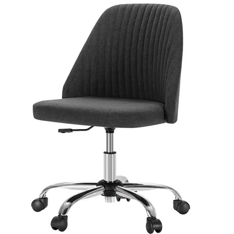 Fauteuil de bureau pivotant en tissu avec roulettes et support lombaire