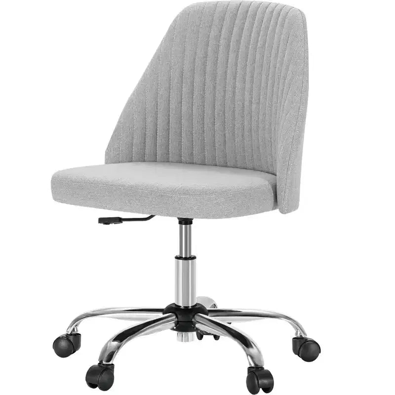 Fauteuil de bureau pivotant en tissu avec roulettes et support lombaire