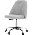 Fauteuil de bureau pivotant en tissu avec roulettes et support lombaire