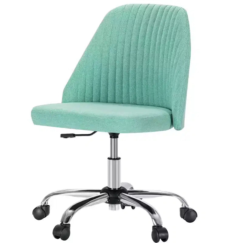 Fauteuil de bureau pivotant en tissu avec roulettes et support lombaire