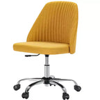 Fauteuil de bureau pivotant en tissu avec roulettes et support lombaire