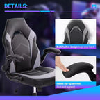 Chaise de bureau pivotante en similicuir avec dossier en S et croisillons.
