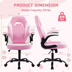Chaise de bureau pivotante en similicuir avec dossier en S et croisillons.