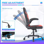 Chaise de bureau pivotante en similicuir avec dossier en S et croisillons.