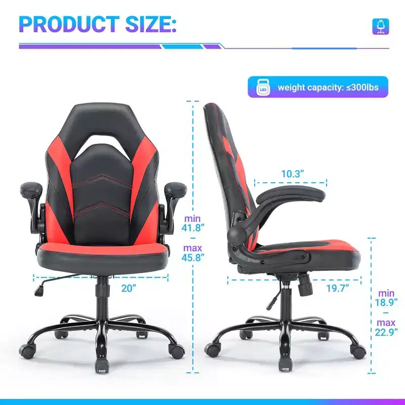 Chaise de bureau pivotante en similicuir avec dossier en S et croisillons.