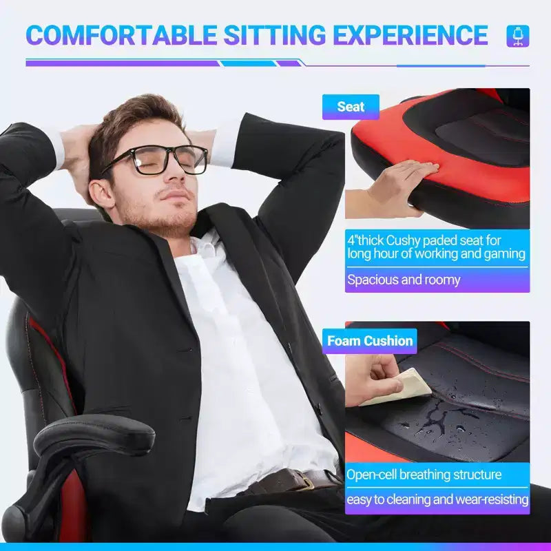 Chaise de bureau pivotante en similicuir avec dossier en S et croisillons.