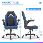 Chaise de bureau pivotante en similicuir avec dossier en S et croisillons.