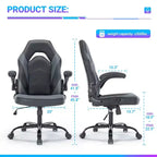 Chaise de bureau pivotante en similicuir avec dossier en S et croisillons.