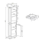 Armoire de rangement d'angle en bois de 173 cm de haut avec porte et tiroir