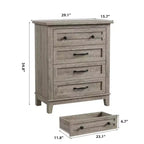 Commode en bois à 4 tiroirs de 88,4 cm de haut
