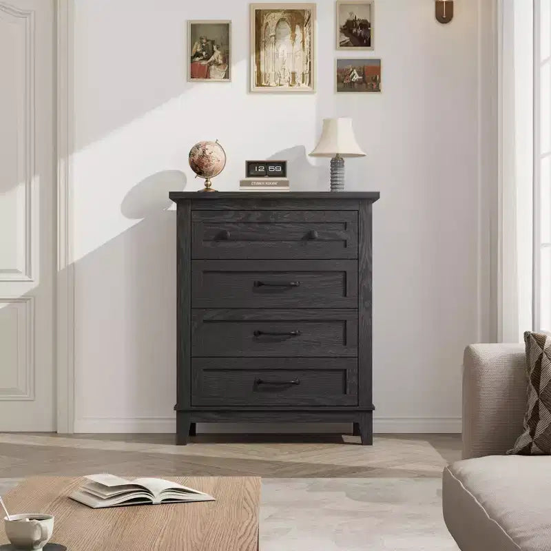 Commode en bois à 4 tiroirs de 88,4 cm de haut