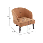 Fauteuil d'appoint rembourré à dossier rond avec pieds en bois