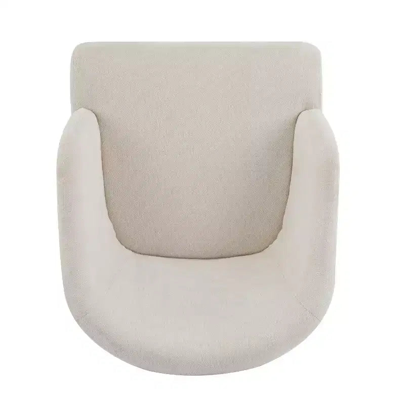 Fauteuil d'appoint rembourré à dossier rond avec pieds en bois