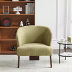 Fauteuil d'appoint rembourré à dossier rond avec pieds en bois