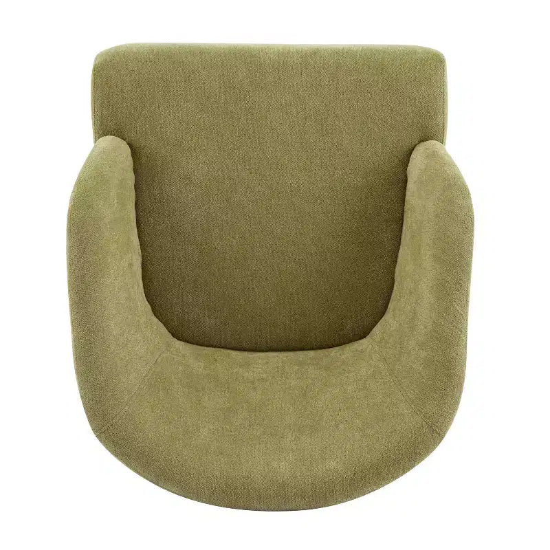 Fauteuil d'appoint rembourré à dossier rond avec pieds en bois
