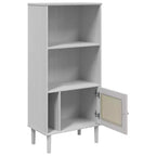 Bibliothèque en pin aspect rotin